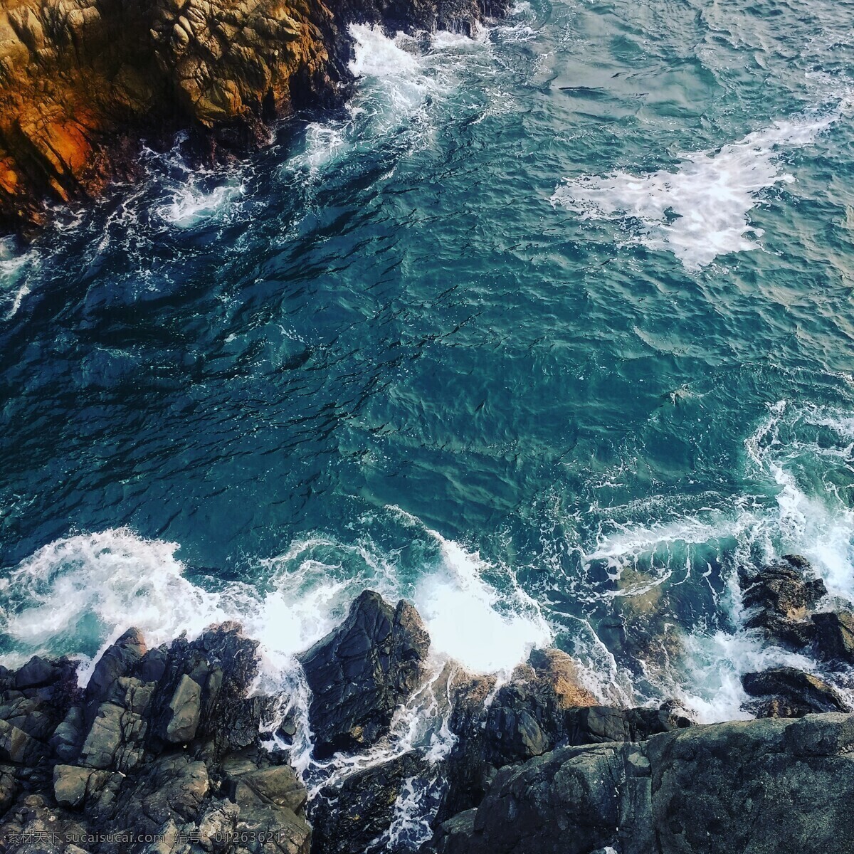 海水汹涌 波浪 海水 岩石 拍打 冲刷 自然景观 自然风景
