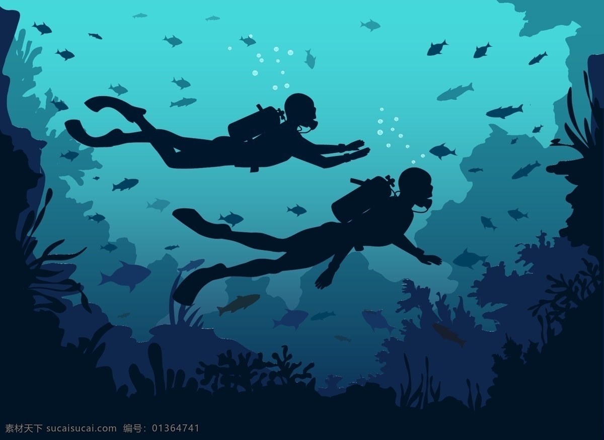 海底世界图片 海底世界 潜水 鱼 海底 氧气瓶 潜水员 珊瑚