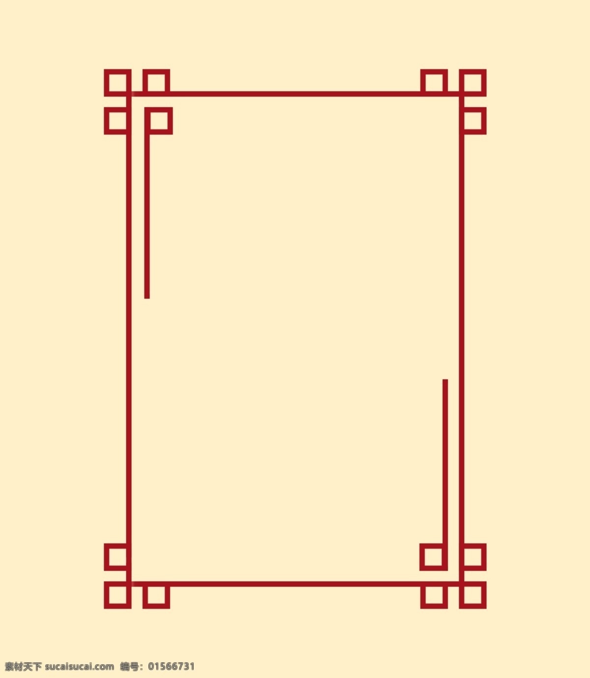 古典中式边框 中国风边框 红色古风花纹 矢量边框设计 长方形 分层