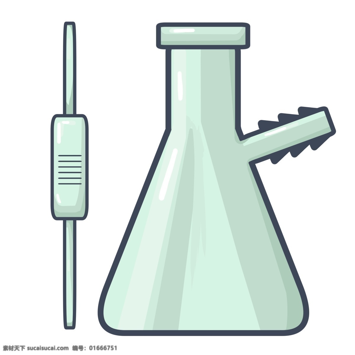 化学实验 器材 插画 蓝色的漏斗 卡通插画 实验器材 化学用品 化学容器 漏斗的器材