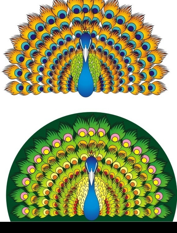 孔雀图案 孔雀开屏 图案 花纹 矢量素材 矢量图库 孔雀 生物世界 鸟类