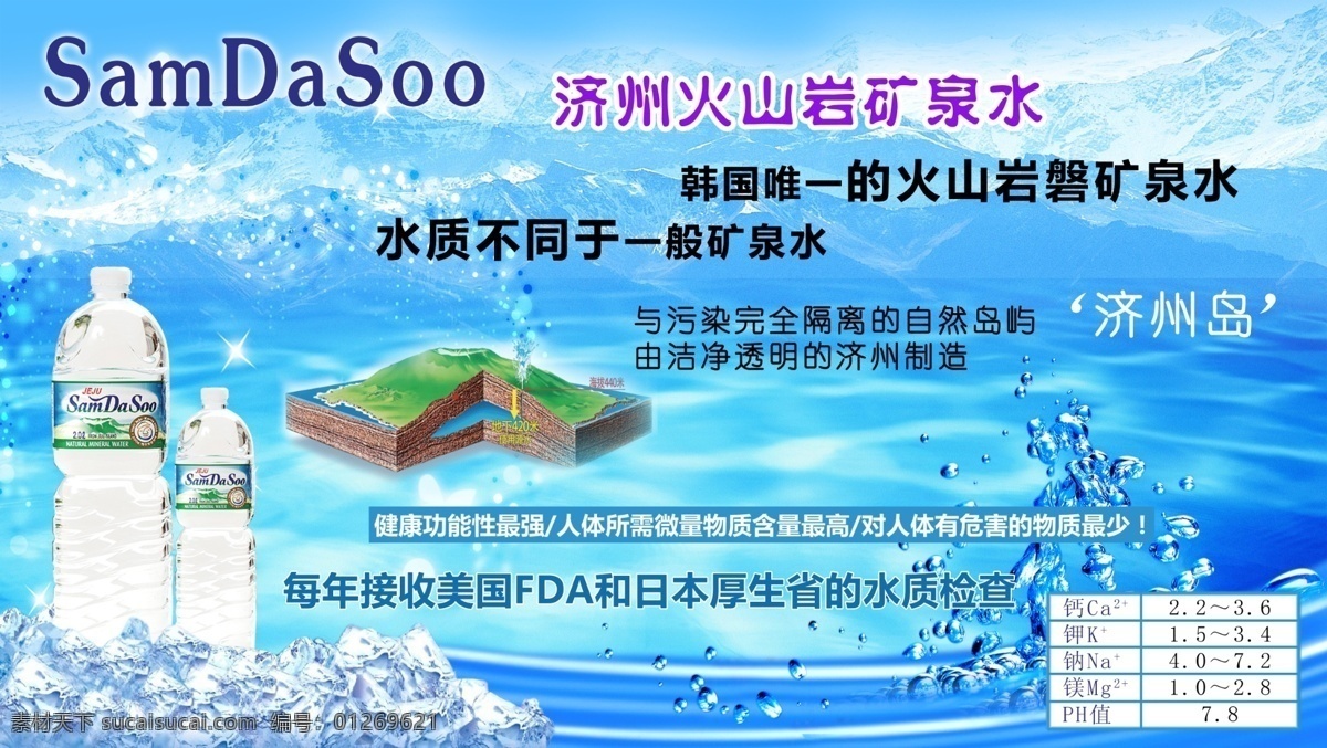 分层 韩国 矿泉水 源文件 易拉宝 模板下载 矿泉水易拉宝 火山岩 sam da soo 济州 展板 易拉宝设计