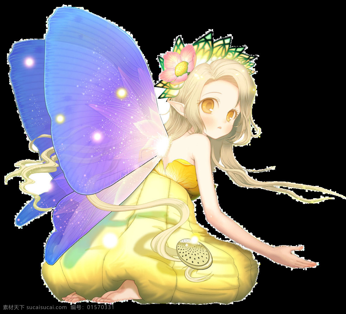 唯美 童话 仙子 图案 元素 彩绘素材 蝴蝶仙子 设计元素 童话世界 童话仙子 透明素材 装饰图片