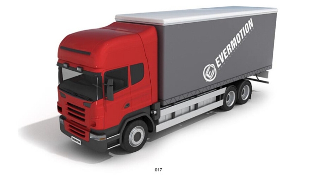 箱式 货车 红色 模型 3d模型素材 游戏cg模型