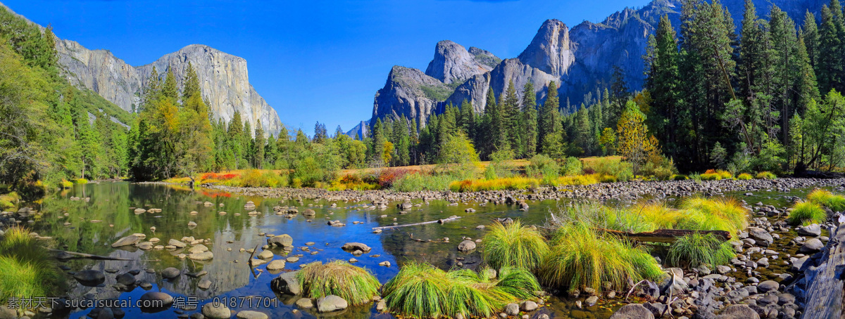 风景全景图 山水 风景 美景 美丽景色 蓝天 绿树 森林 秀丽 自然景观 自然风景