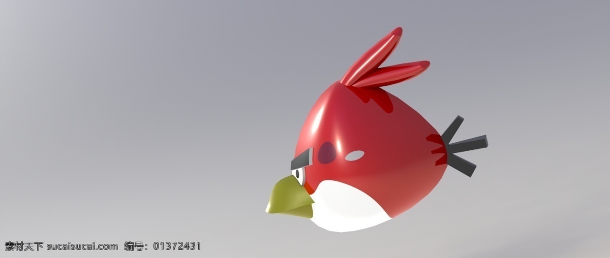 愤怒 小鸟 红 镜子 鸟 形状 游戏 流行的 愤怒的 切割 部分 3d模型素材 其他3d模型