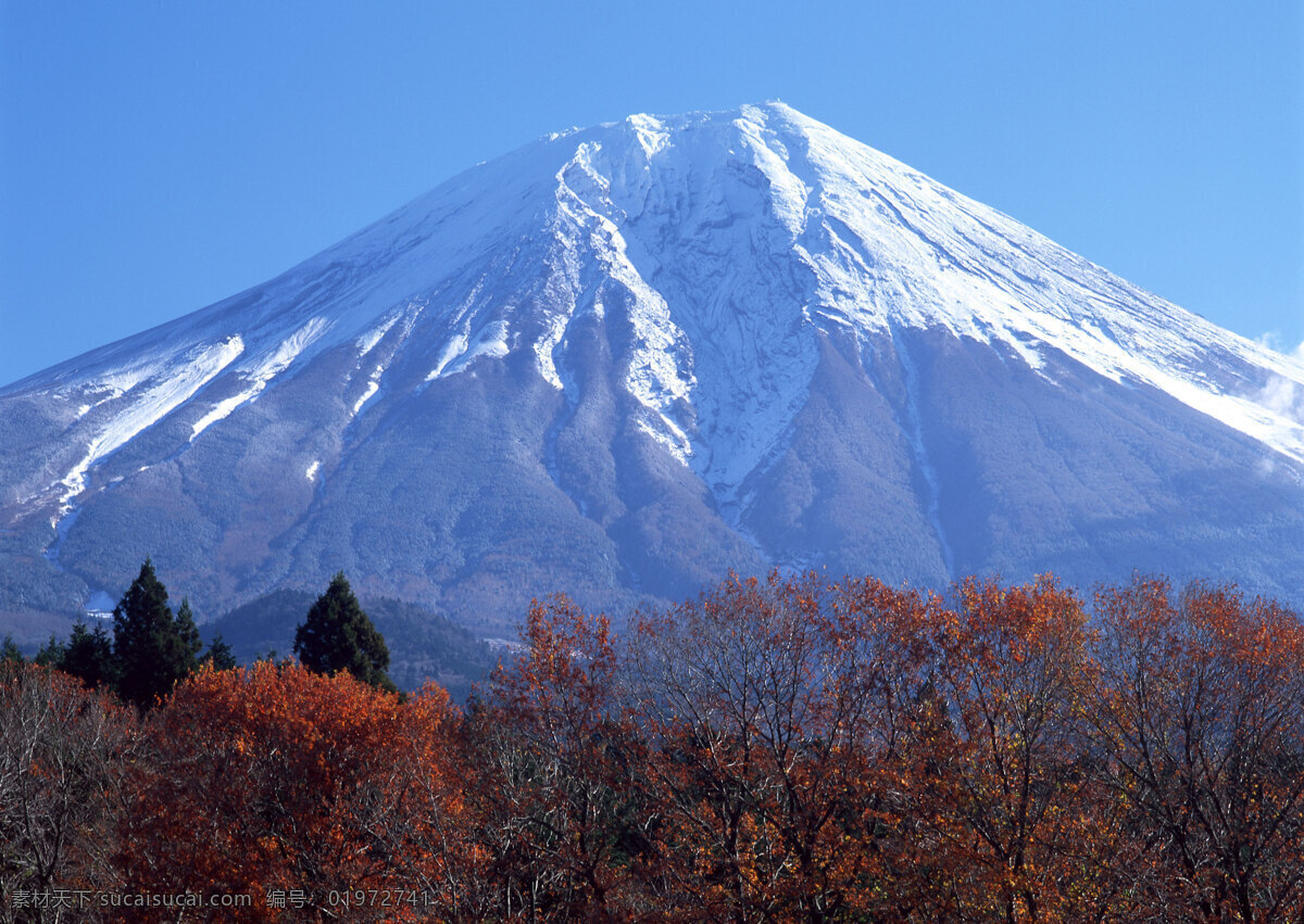 富士山 日本 雪山 旅游 国外旅游 37樱花 自然景观 自然风景 蓝色