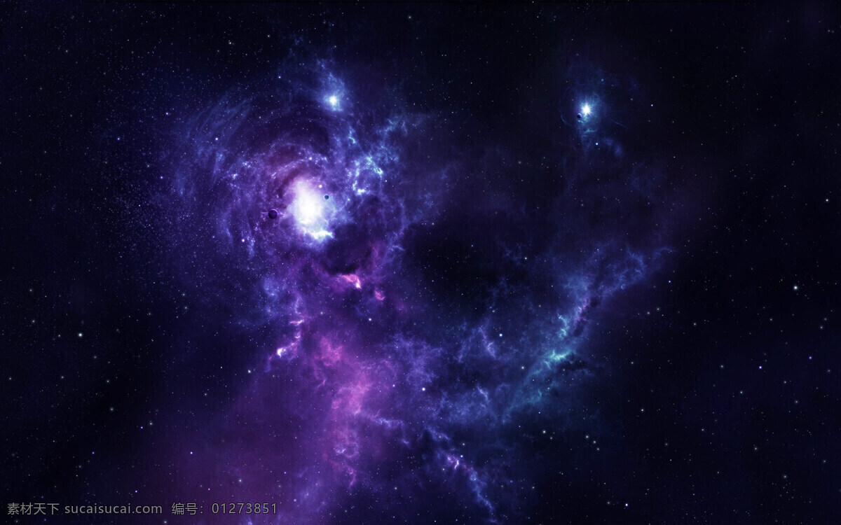 炫丽星系 宇宙 星云 银河 紫色 背景 自然景观