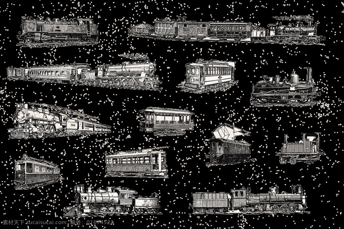手绘 素描 交通工具 汽车 车 插画 车素描 黑白汽车 精品素材 卡车 火车
