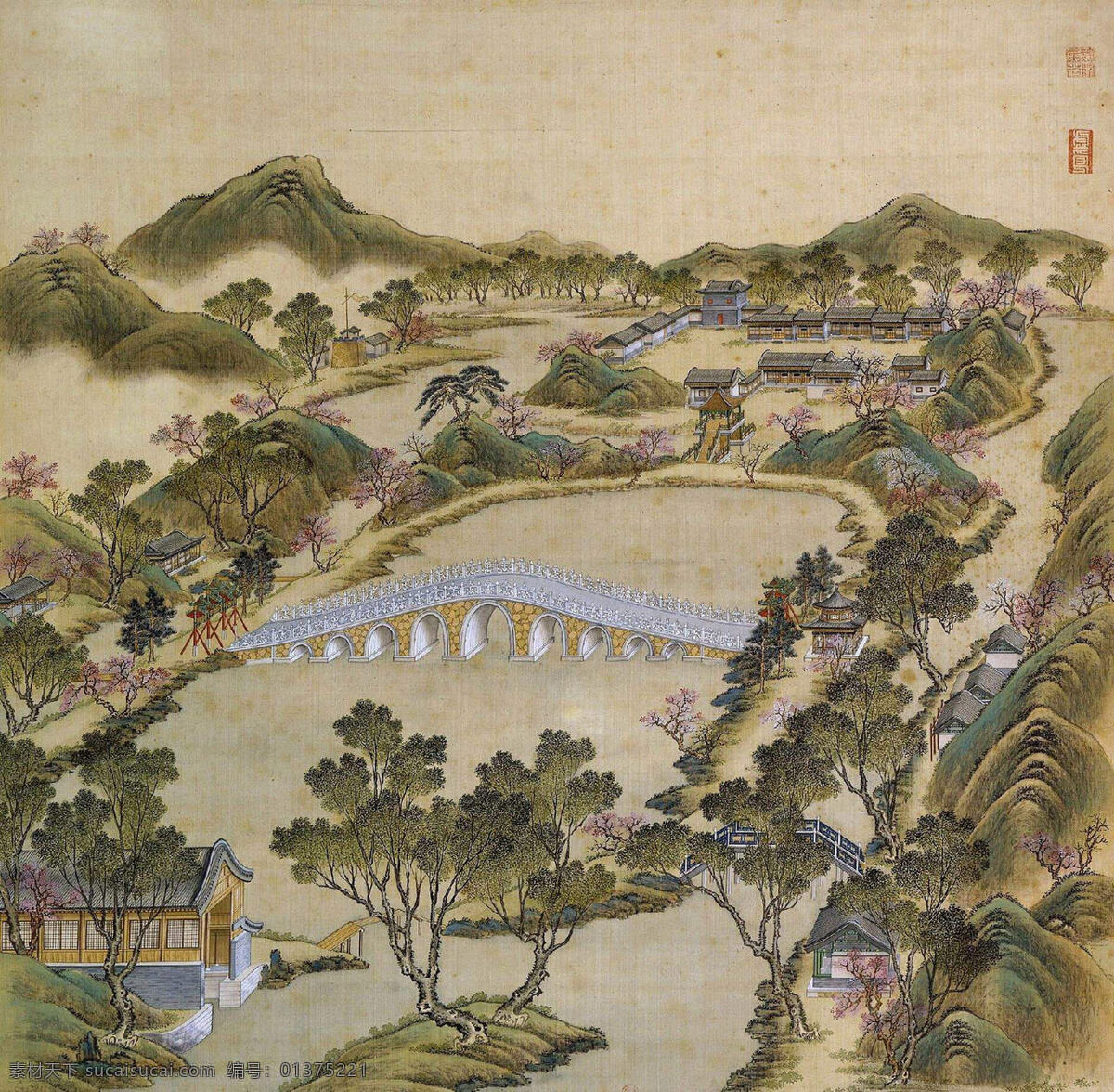 圆明园 国画 风景 水墨画 曲院风荷 文化艺术