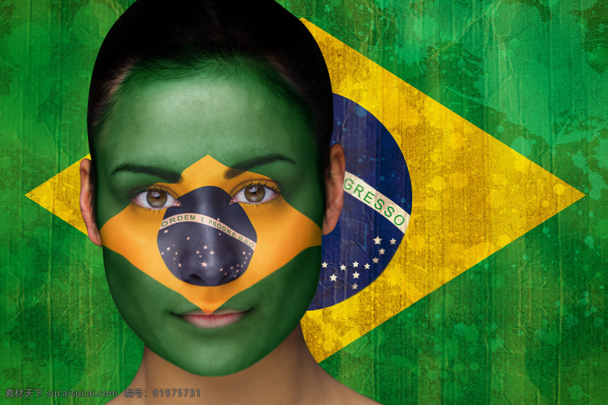 美女巴西球迷 2014 球迷 巴西球场 巴西世界杯 足球 运动 体育运动 生活百科 绿色