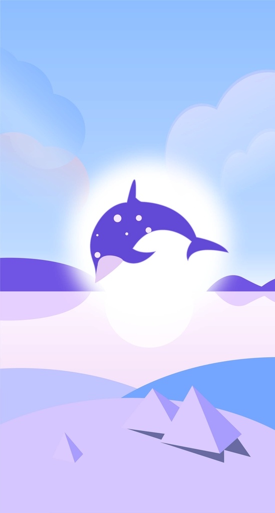 海豚 插画 绘图 背景 动漫动画