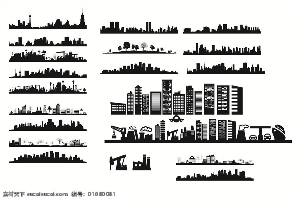 城市剪影 手绘 矢量 城市 剪影 创业