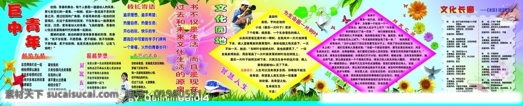 学校黑板报 学校展板 校园版块 宣传展版 宣传栏 中学生 黑板报 树叶 风车 校长寄语 文化园地 文化长廊 向日葵 鲜花 火车 草地 展板模板 广告设计模板 源文件