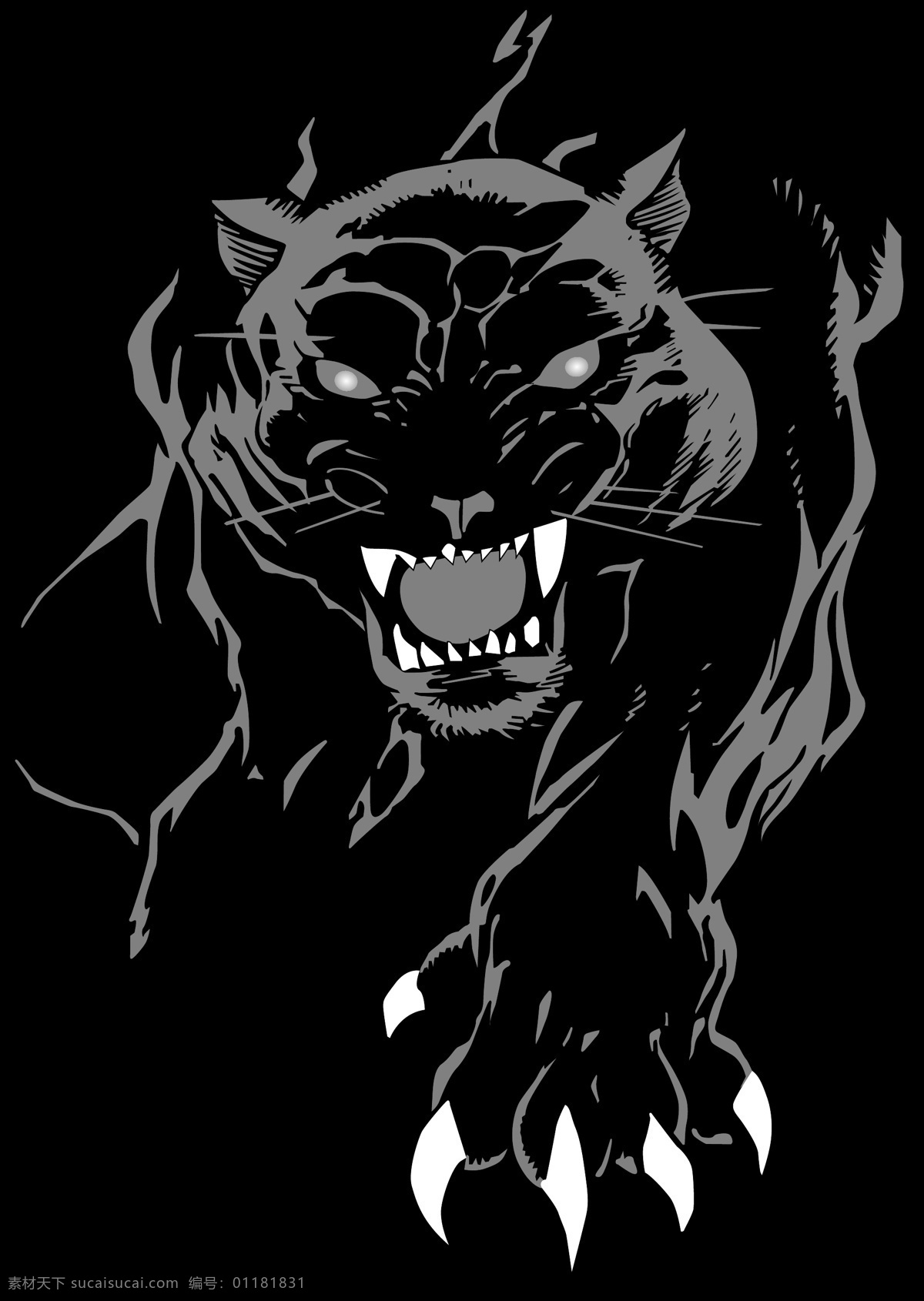 凶猛的黑豹 矢量动物 媒介 生物学 野性 材料 pantherferal 向量 黑色