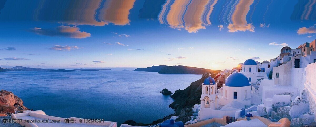圣托里尼岛 爱琴海 海面 岛礁 白色房子 形状各异 层层叠叠 蓝天白云 夕阳 景观 景点 旅游胜地 畅游世界 旅游篇 旅游摄影 国外旅游