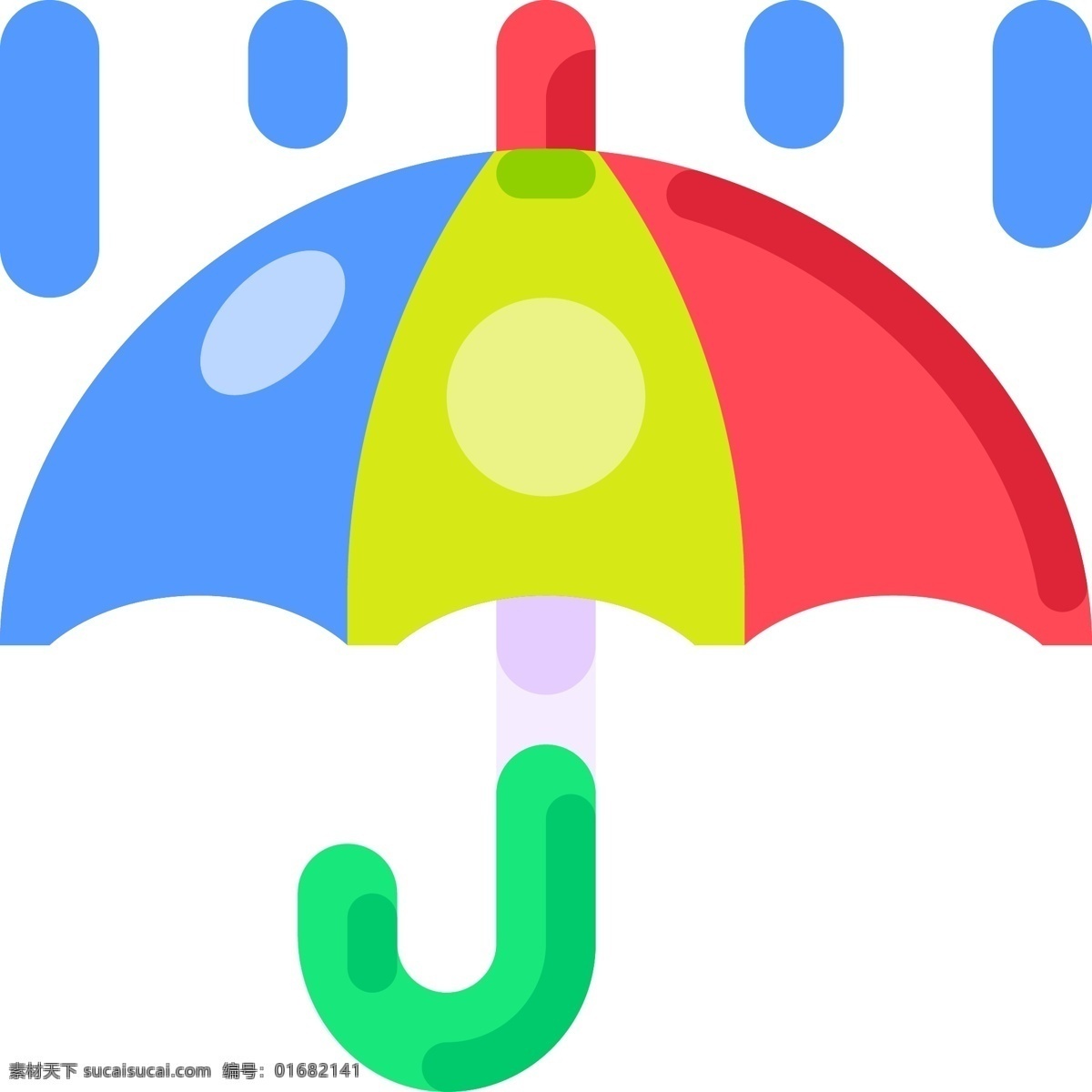 创意 立体 彩色 雨伞 创意图案 立体图案 彩色风格 多彩颜色 拟物图标 插图插画 矢量图标 趣味可爱