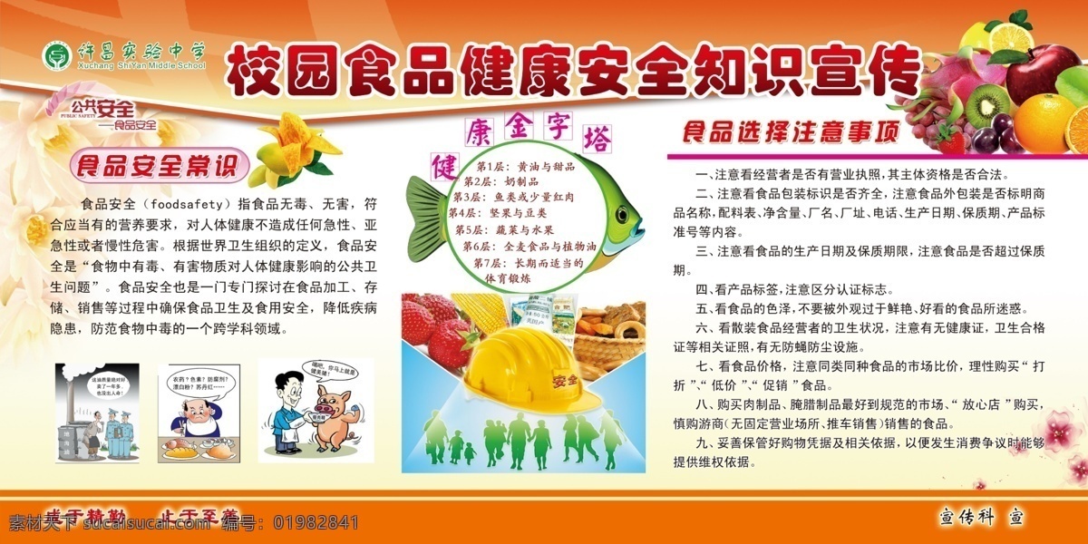 中学 食品安全 展板 食品 安全 校园 许昌实验中学