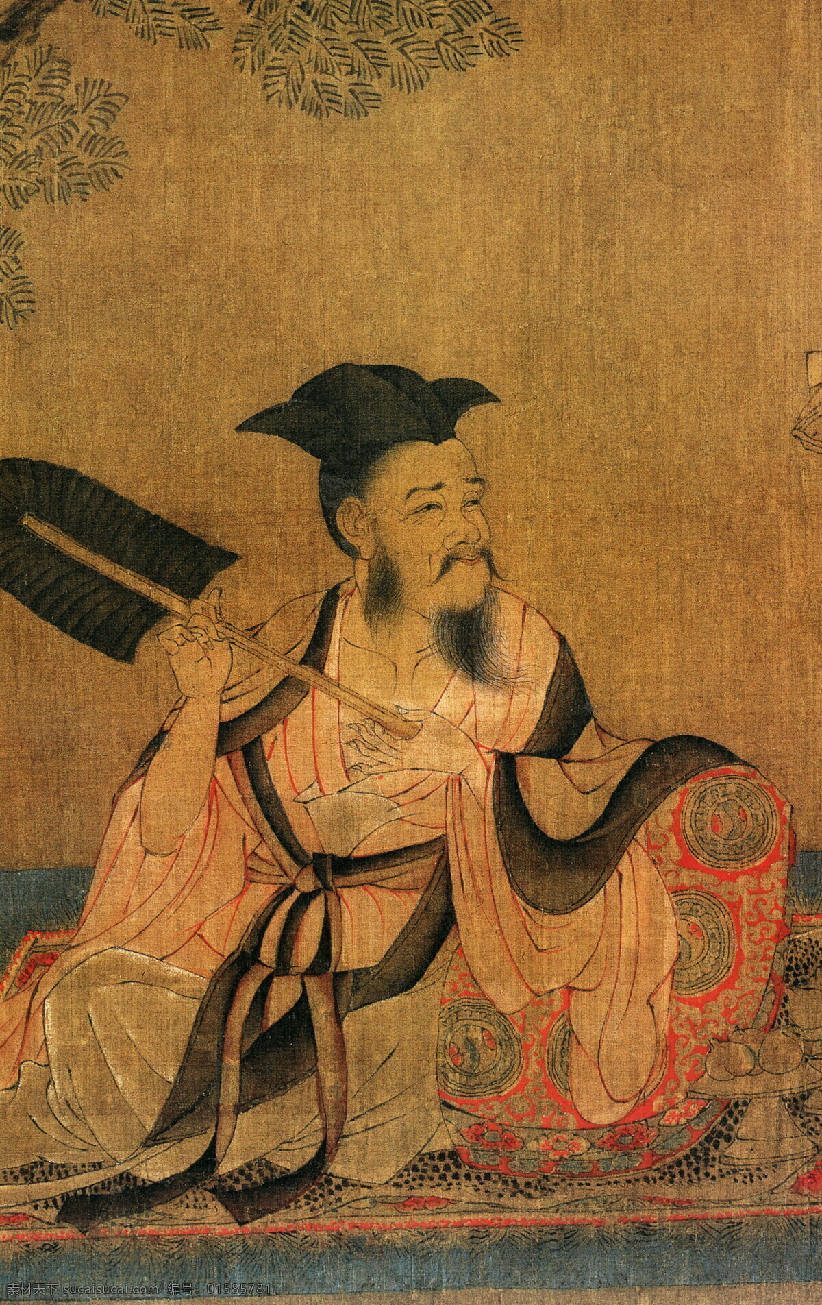 高逸图c 人物画 中国 古画 中国古画 设计素材 人物名画 古典藏画 书画美术 棕色