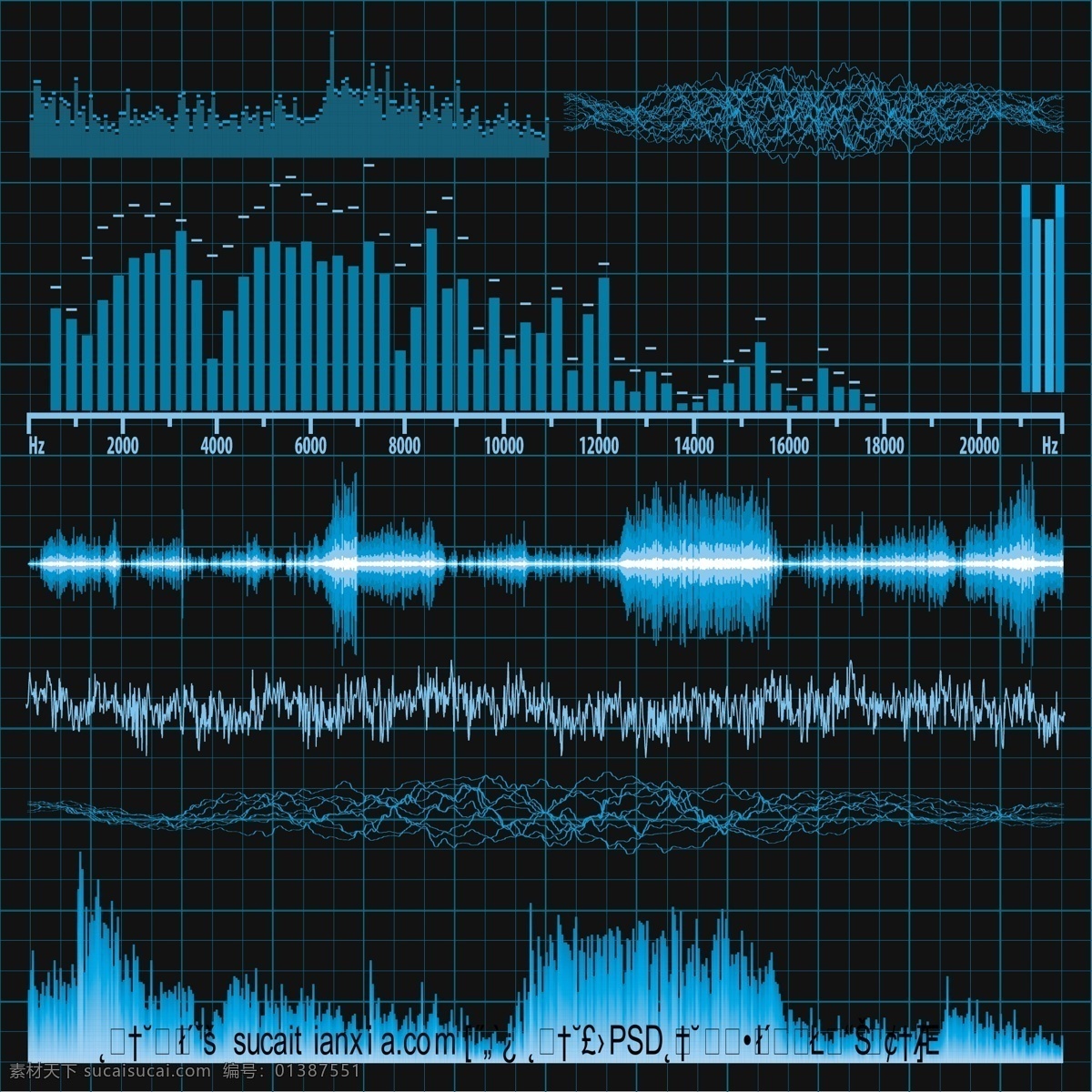 音乐频率 声波 矢量 频率 音波 音乐 波段 声频 矢量图 其他矢量图