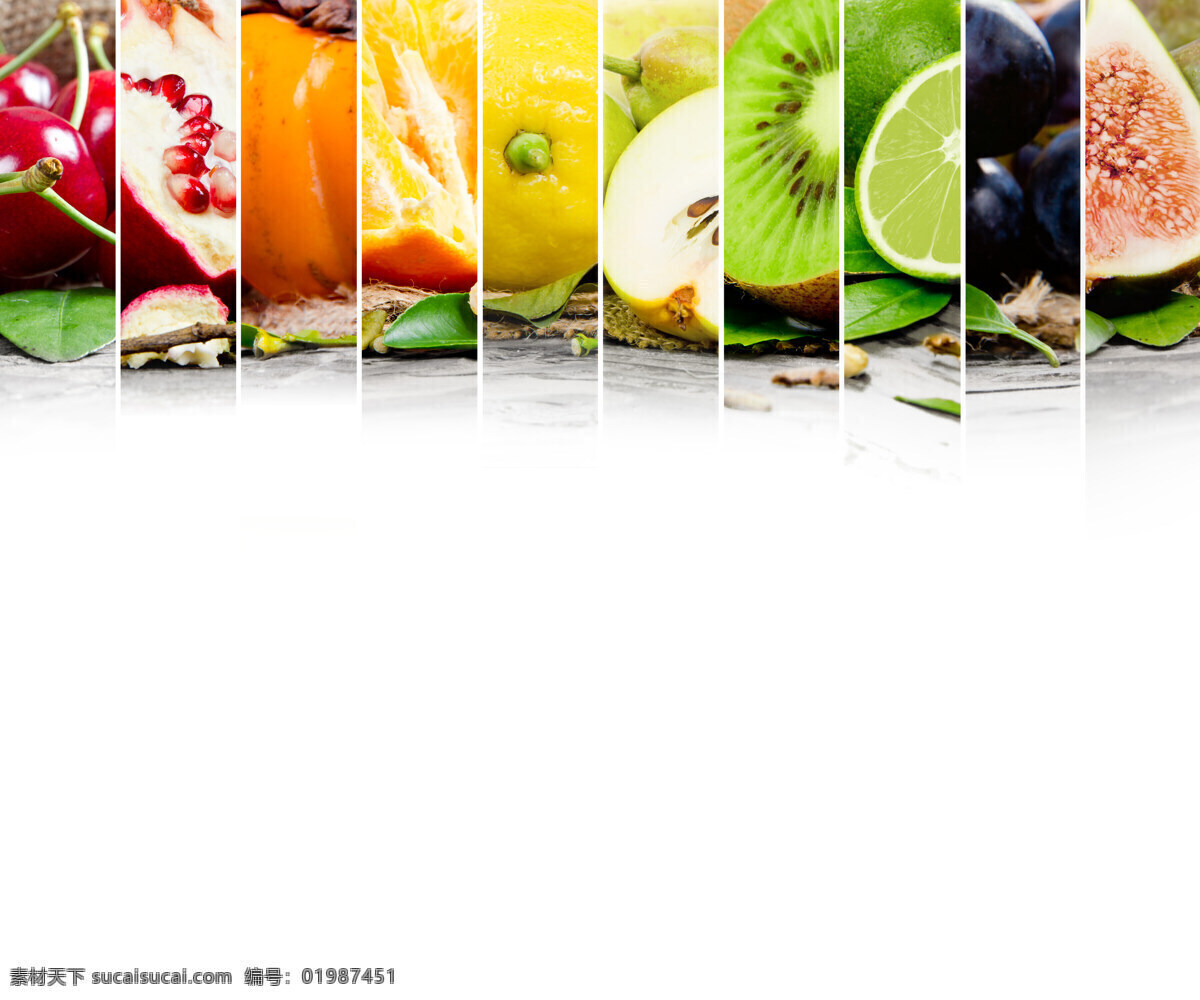 新鲜 果实 拼图 新鲜水果 樱桃 石榴 柿子 柠檬 橙子 猕猴桃 无花果 水果摄影 水果蔬菜 水果图片 餐饮美食