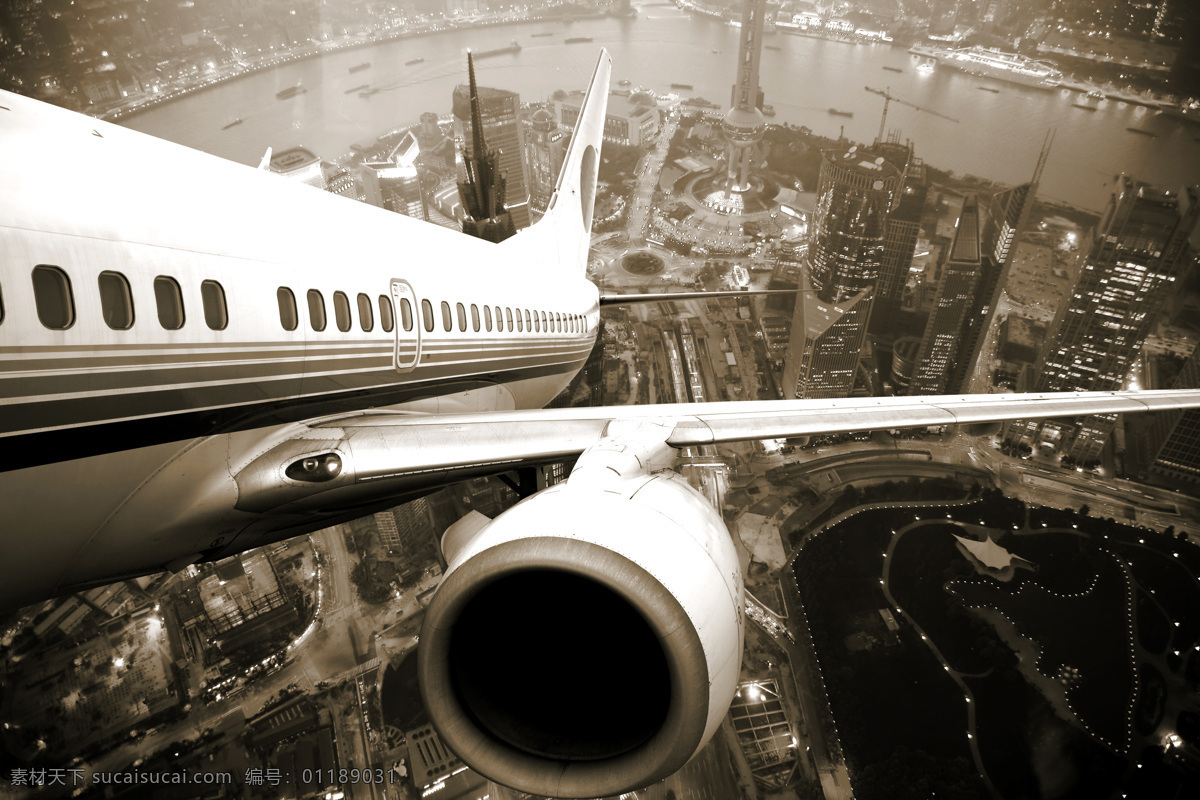 城市 飞机免费下载 飞机 灰度图 壮观 现代科技