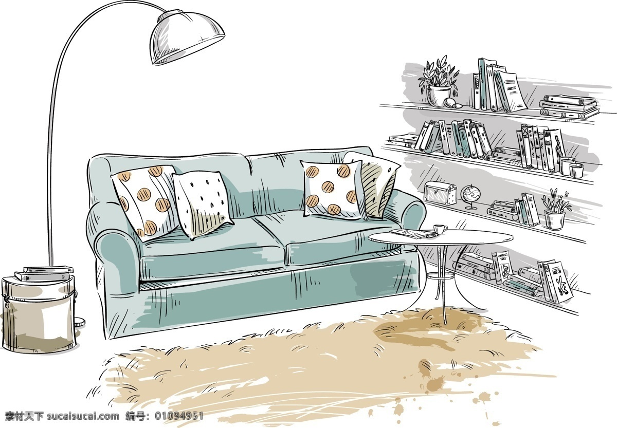 灯具 家具 矢量 装饰 沙发 客厅 时尚 画册装饰 背景素材