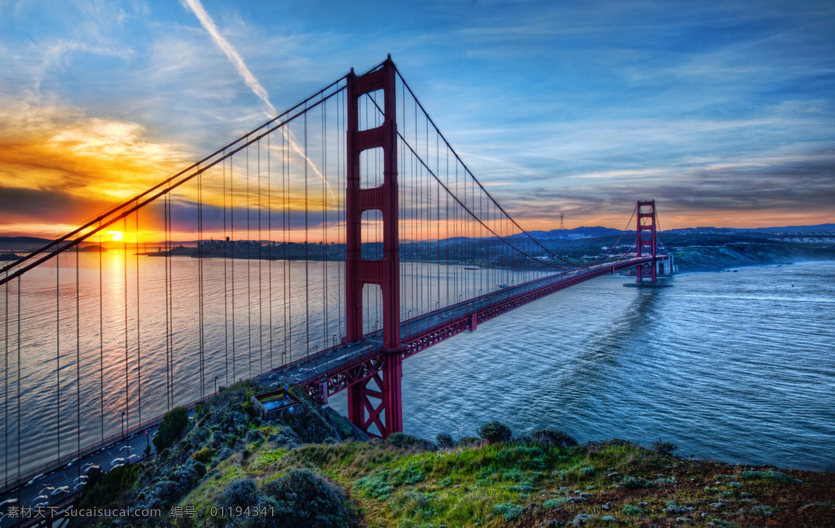 旧金山 大桥 剪影 建筑 建筑摄影 建筑园林 清晨 山峦 旧金山大桥 psd源文件