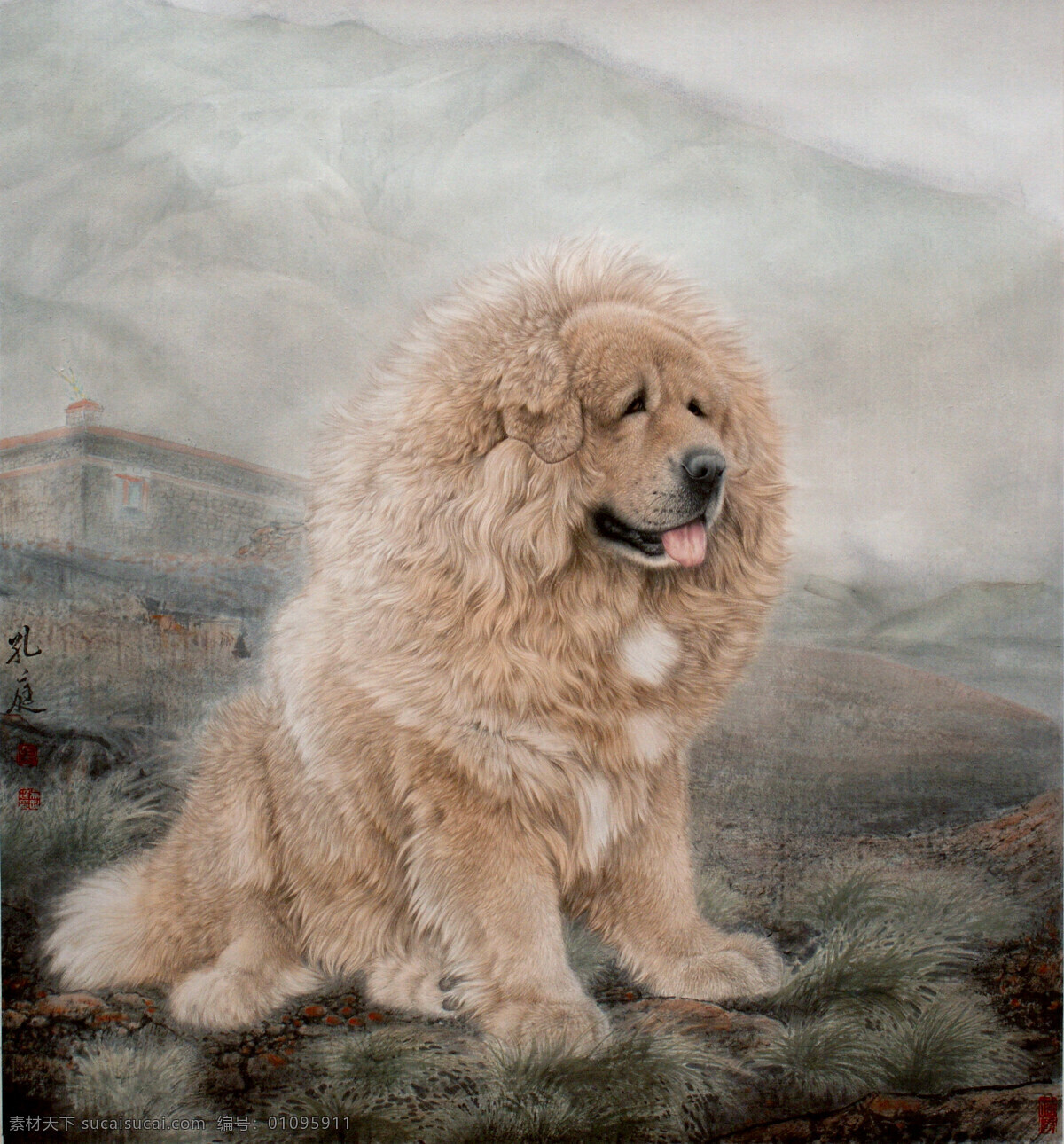 吴 孔 庭 走兽 高清 图 藏獒 狗 吴孔庭 工笔画 工笔画藏獒 獒 犬类 水墨 彩墨 白描 国画 中国画 传统画 绘画 工笔 书法 文化艺术 绘画书法