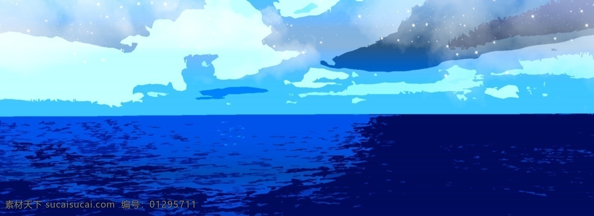 渐 变小 清新 海洋 天空 原创 背景 原创背景 简约风格 唯美 小清新 蓝色海洋