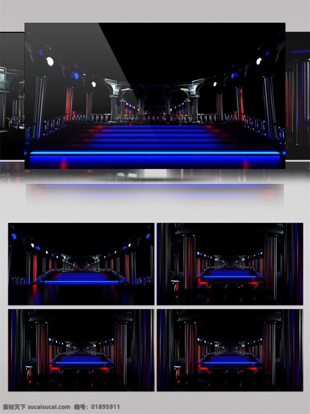 蓝光 动感 擂台 视频 光束 酒吧 酒吧舞台 蓝色 舞台 渲染灯光
