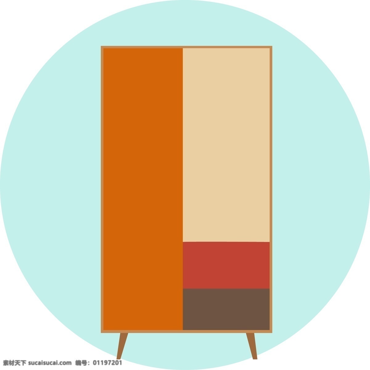 扁平化 家具 柜子 图形 元素 家居 彩色 简约 物品 衣柜 现代