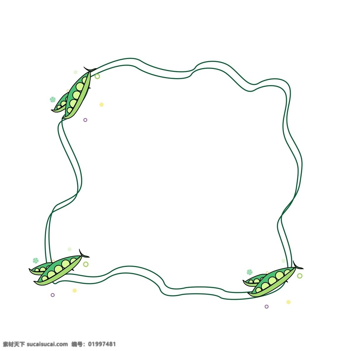 植物 青豆 蔬菜 边框 元素 商用 框 免抠图