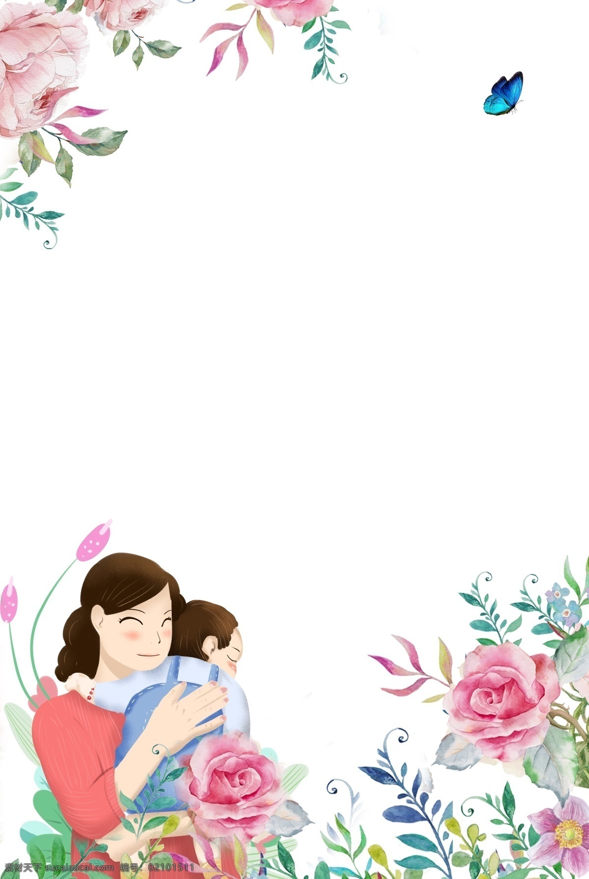 粉色 母亲节 主题 背景 扁平 简约 文艺 清新