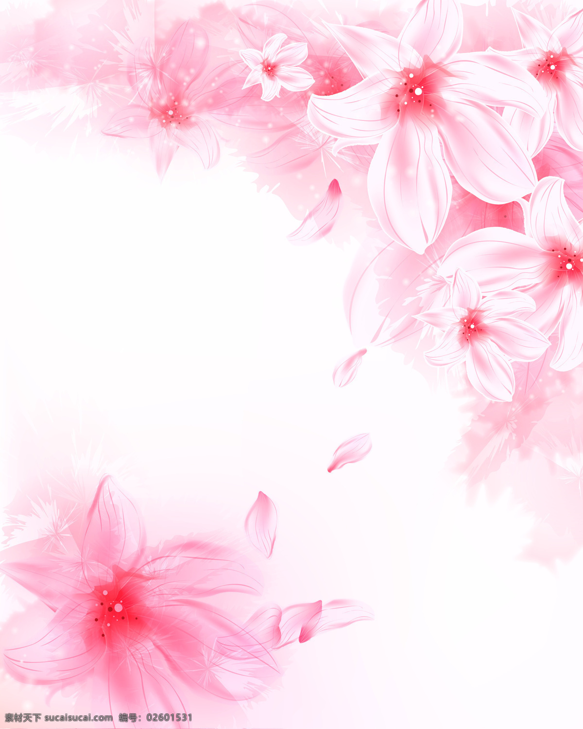 粉色花朵 粉色 花朵 花瓣 手绘花朵 百合 唯美 浪漫花朵 花朵背景 装饰图案 线条 移门 设计素材 移门图案 底纹边框