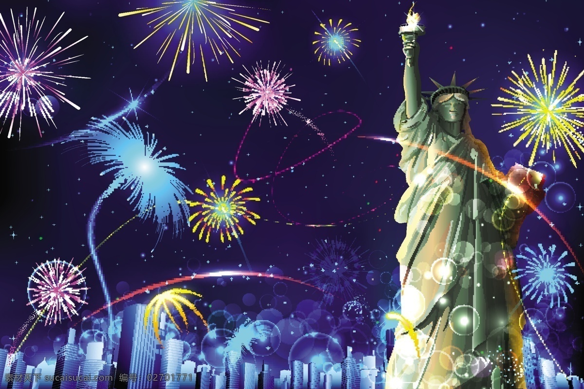 usa 国庆 花纹 节日素材 美国 美国国旗 庆祝海报 五角星 独立日 庆祝 矢量 模板下载 烟花 自由女神 线条 星星 国庆节 其他海报设计