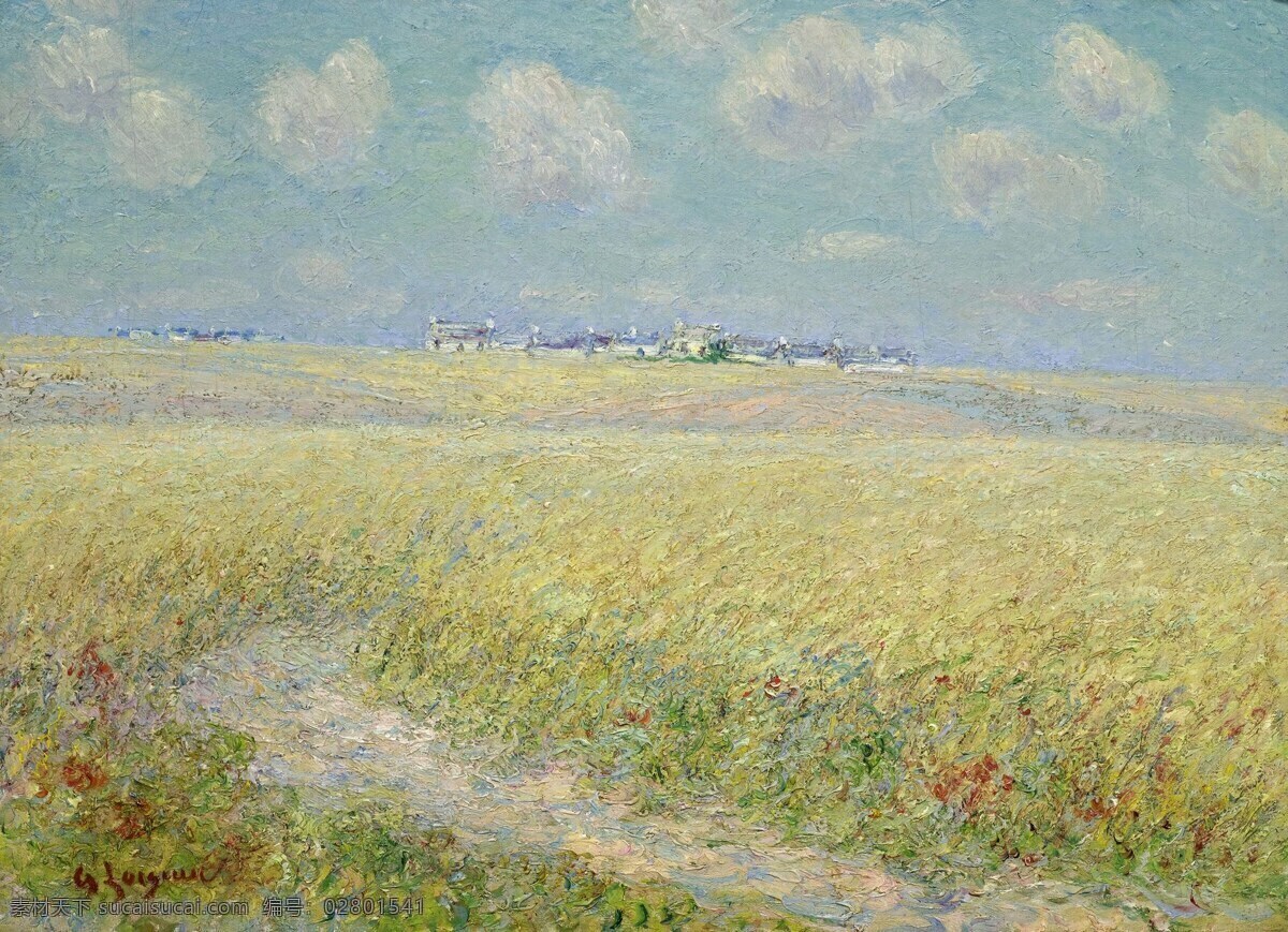 草地 草原 风景画 风景油画 风景 油画 模板下载 绘画 绘画书法 色彩 设计素材 装饰画 印象派 文化艺术