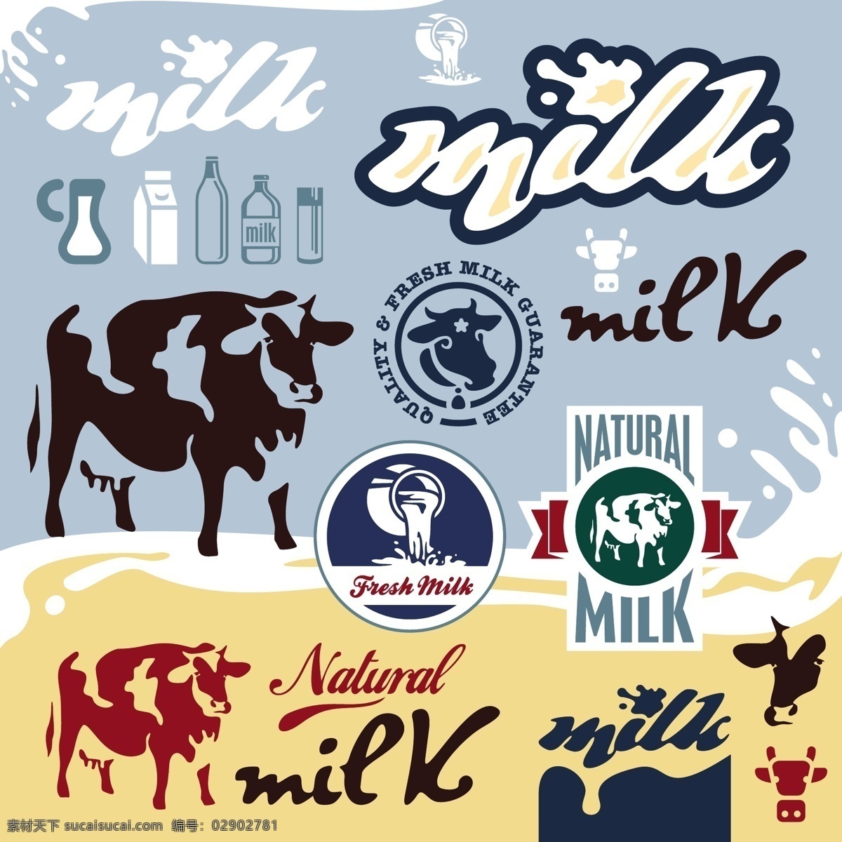 牛奶 广告 矢量 模板下载 牛 艺术字 动物 图标 标签 牛奶广告 标志图标 矢量素材 白色