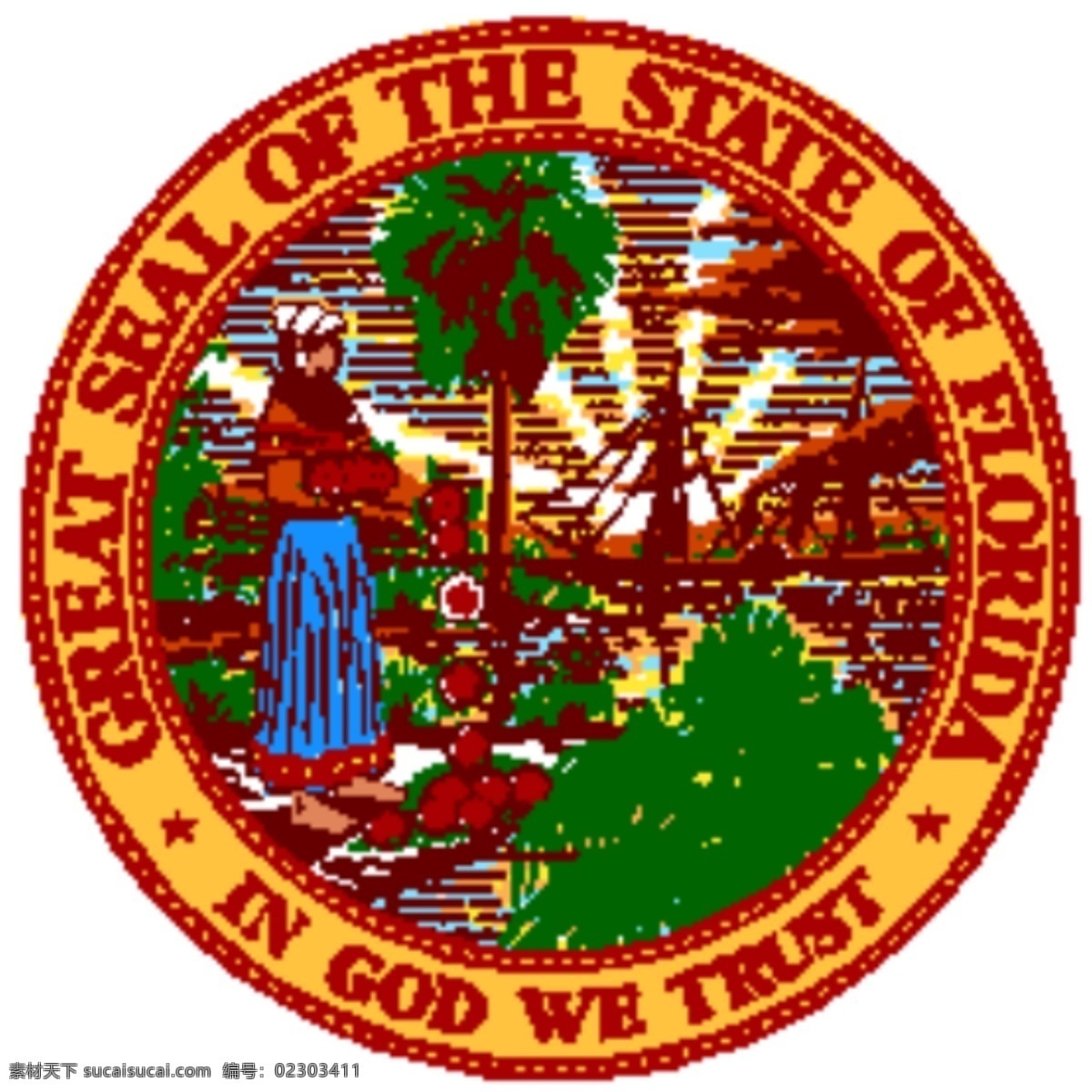 佛罗里达州 密封 标志 自由 州 免费 psd源文件 logo设计
