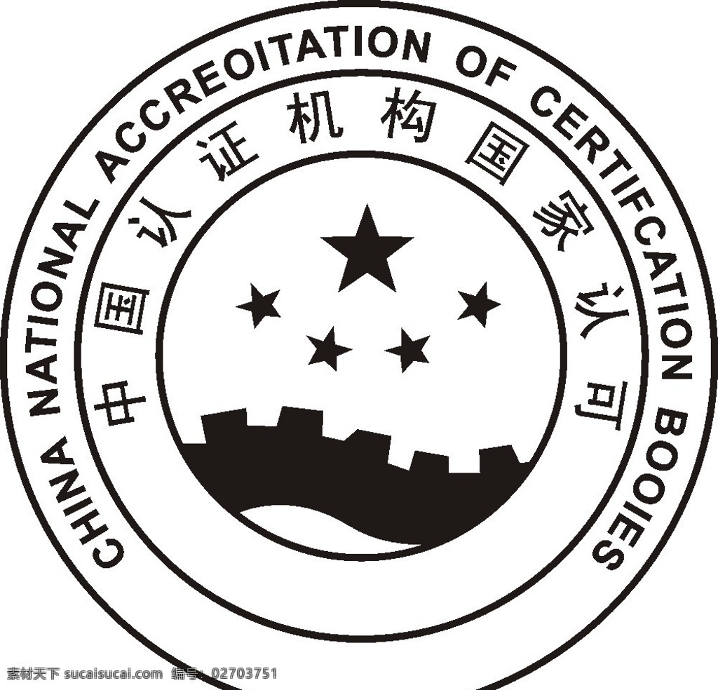 中国 认证机构 国家 认可 公共标识标志 标识标志图标 矢量