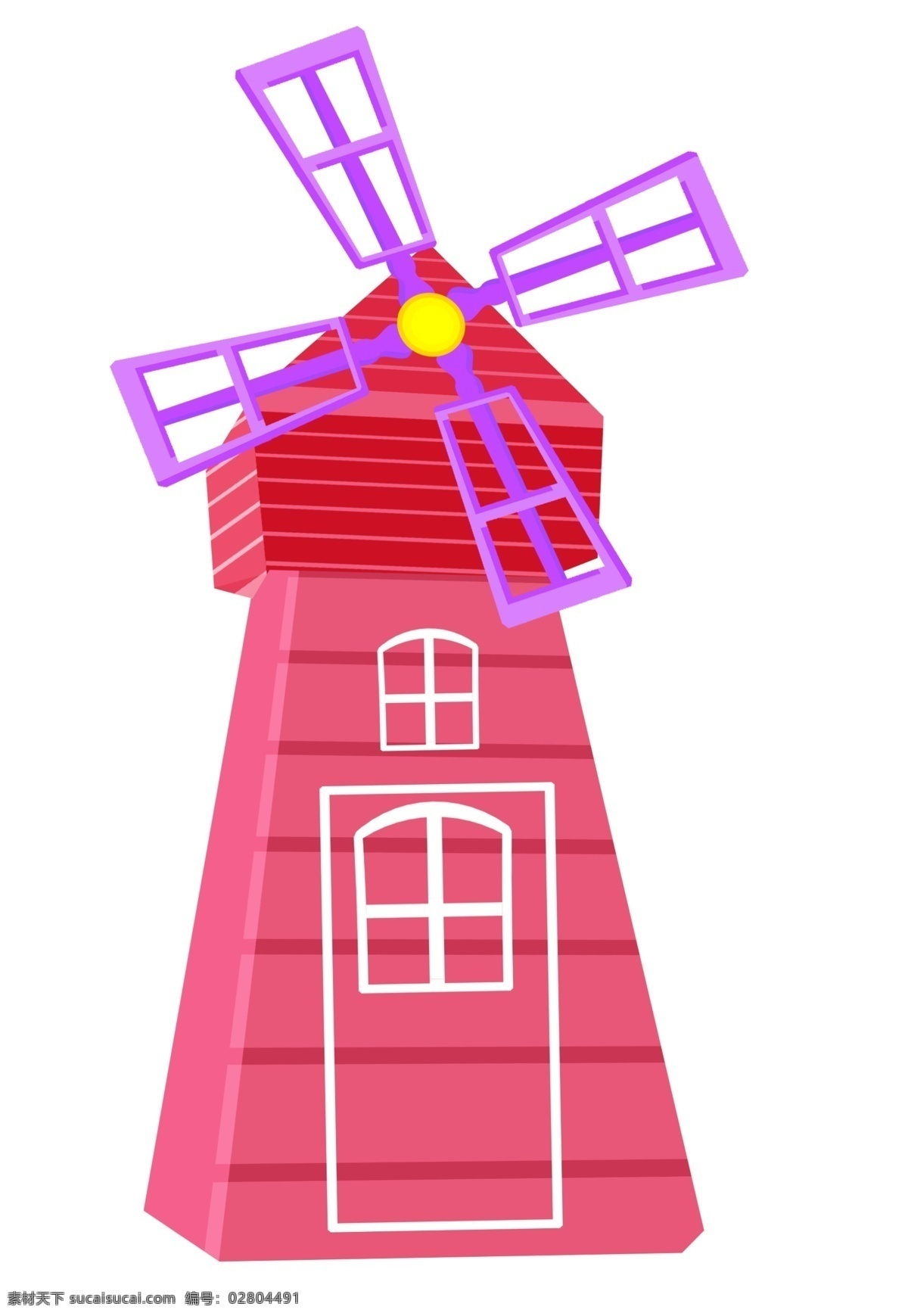 红色 风车 装饰 插画 立体风车 红色的风车 漂亮的风车 创意风车 精美风车 卡通风车 风车建筑