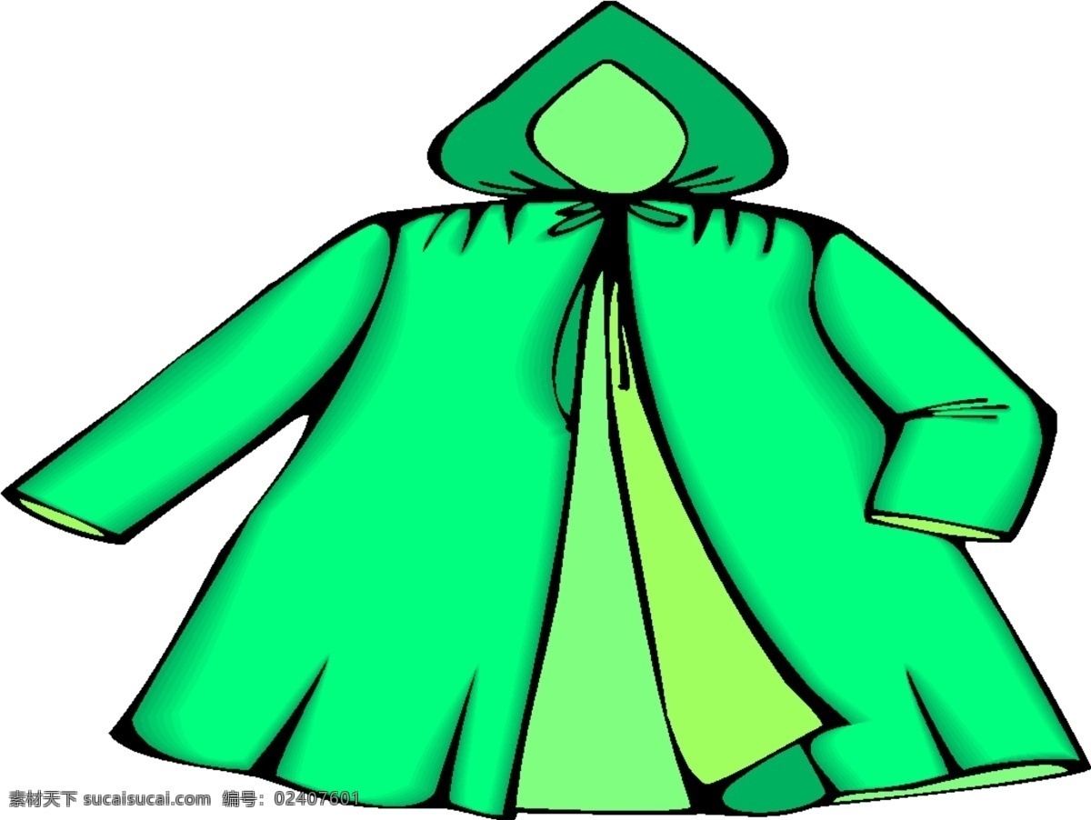 服装服饰 长袖 绿色 帽子 服装设计 服装款式图