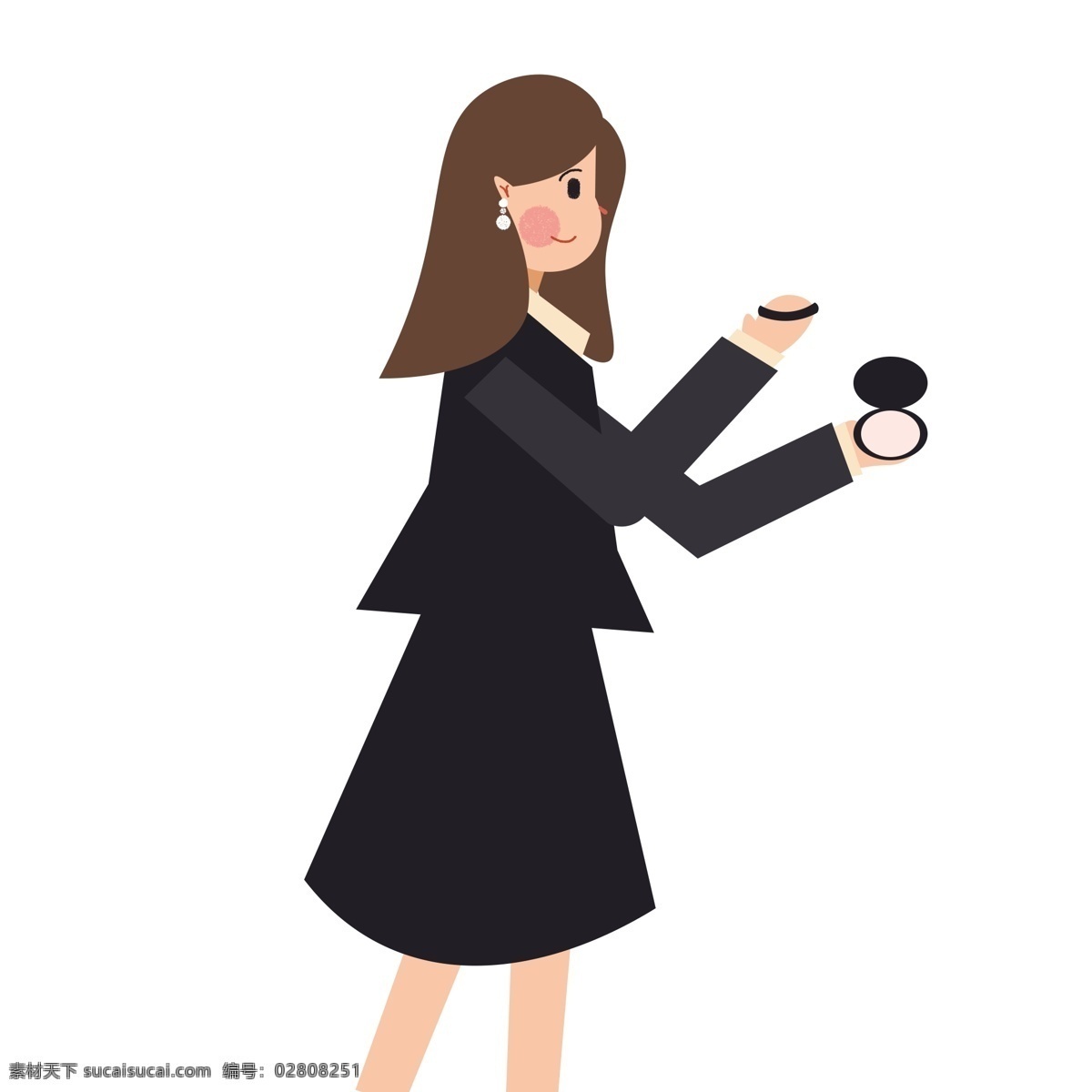 卡通 扁平化 卖 化妆品 女 销售员 插画 职业女性 女生 人物设计