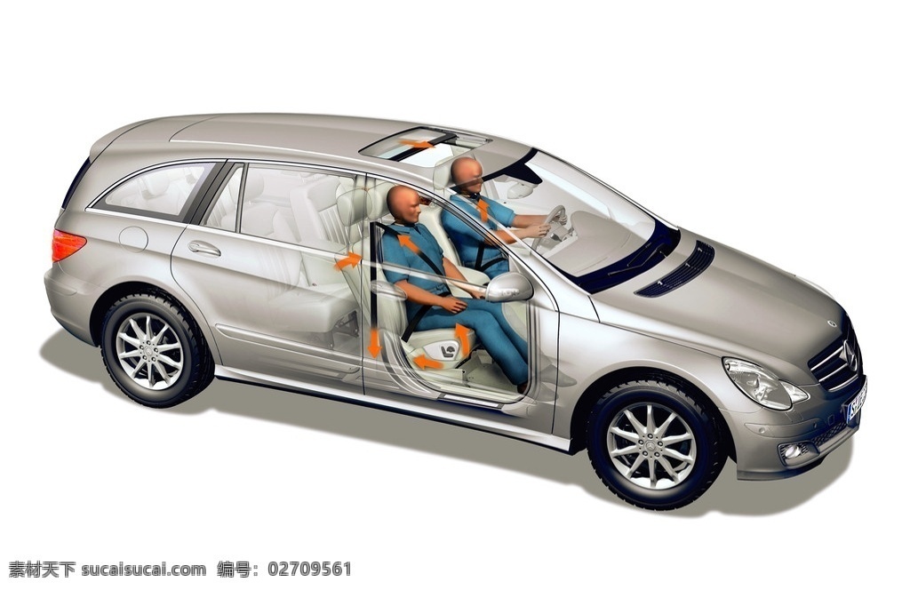 奔驰 r 级 汽车 安全 系统 豪华车 奢侈 梅赛德斯 benz amg 科技 安全系统 高清 气囊 3d设计