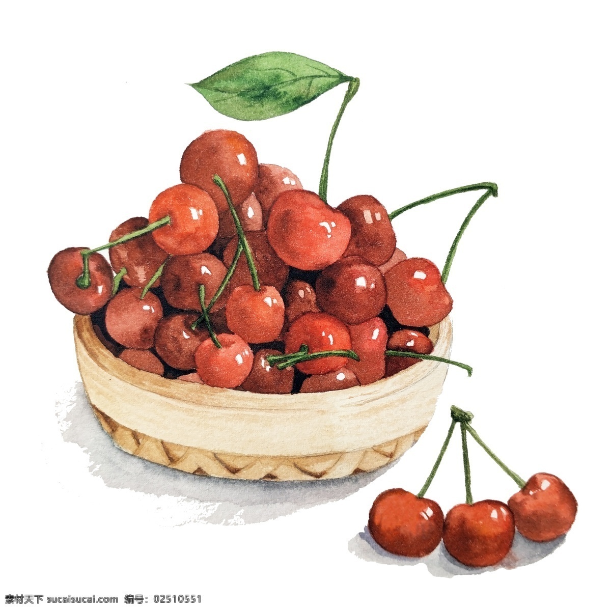 樱桃 美味 甜美 可爱 食物 夏日 夏天 车厘子 竹筐 夏季 红果 深红 风味 贪吃 新鲜 鲜果