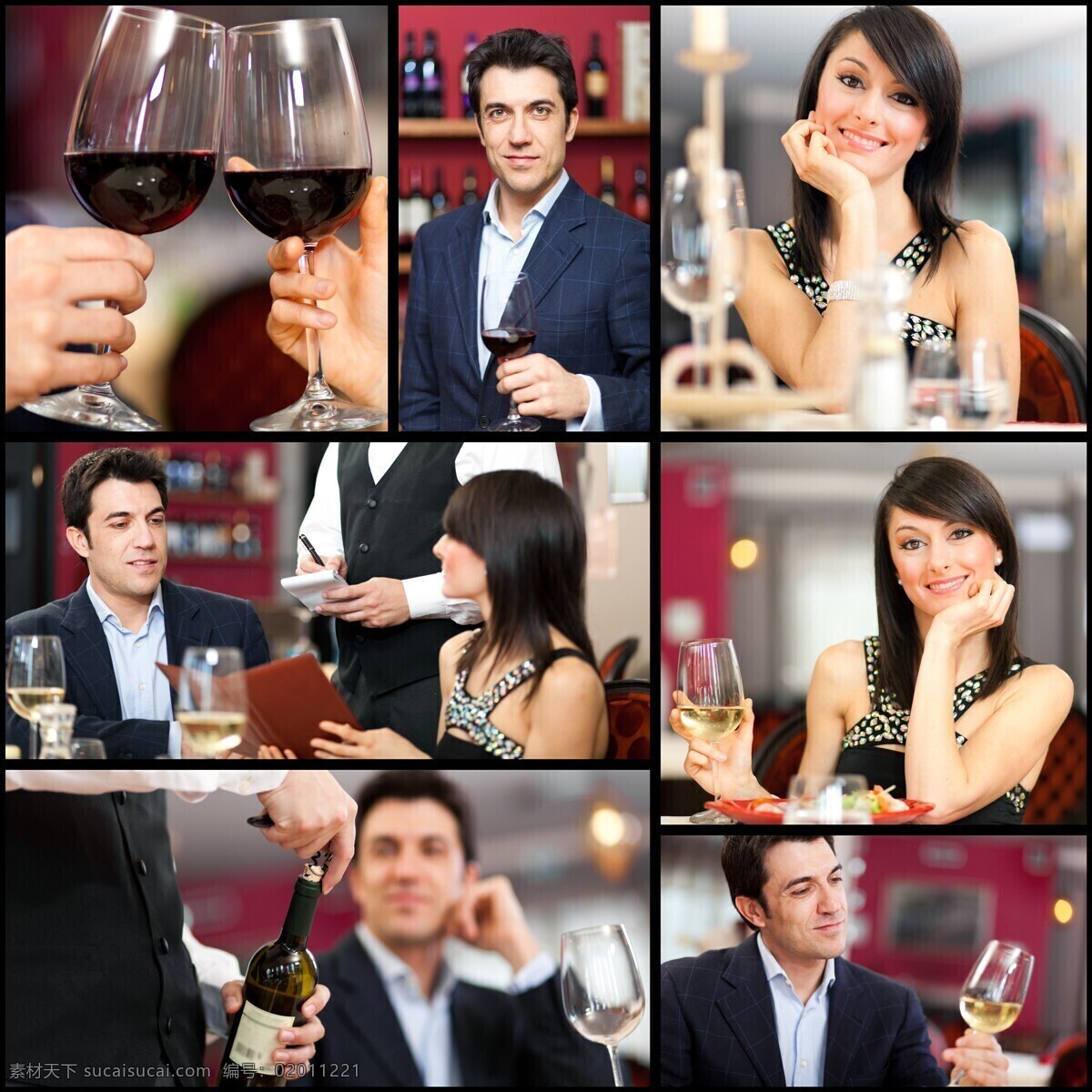 餐厅 外国 男女 外国人物 外国男女 酒水 饮料 玻璃杯 高角杯 生活人物 人物图片