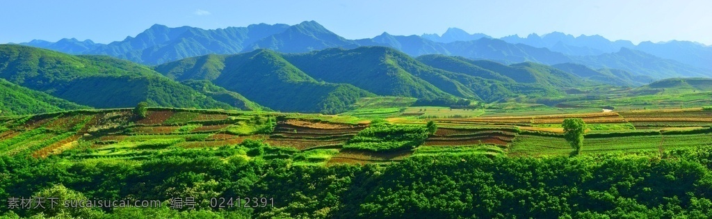 山水 美丽的秦岭山 终南山风光 自然风景 绿色蓝天白云