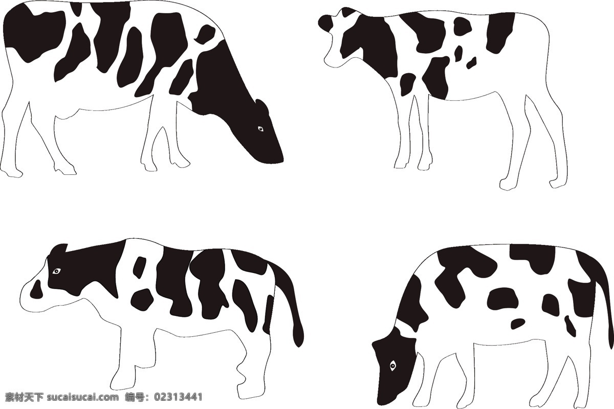 背景画 哺乳动物 插画 家禽家畜 可爱动物 奶牛 牛 生物世界 野生动物 奶牛矢量素材 奶牛模板下载 奶牛乳牛 牛剪影 矢量 插画集