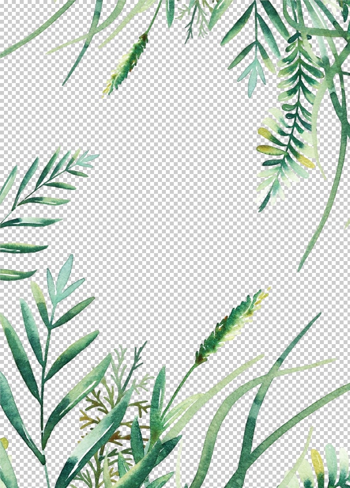 北欧 小 清新 植物 装饰 小清新 水彩 花朵 树叶 创意 背景图案 森系 火烈鸟 绿叶 热带