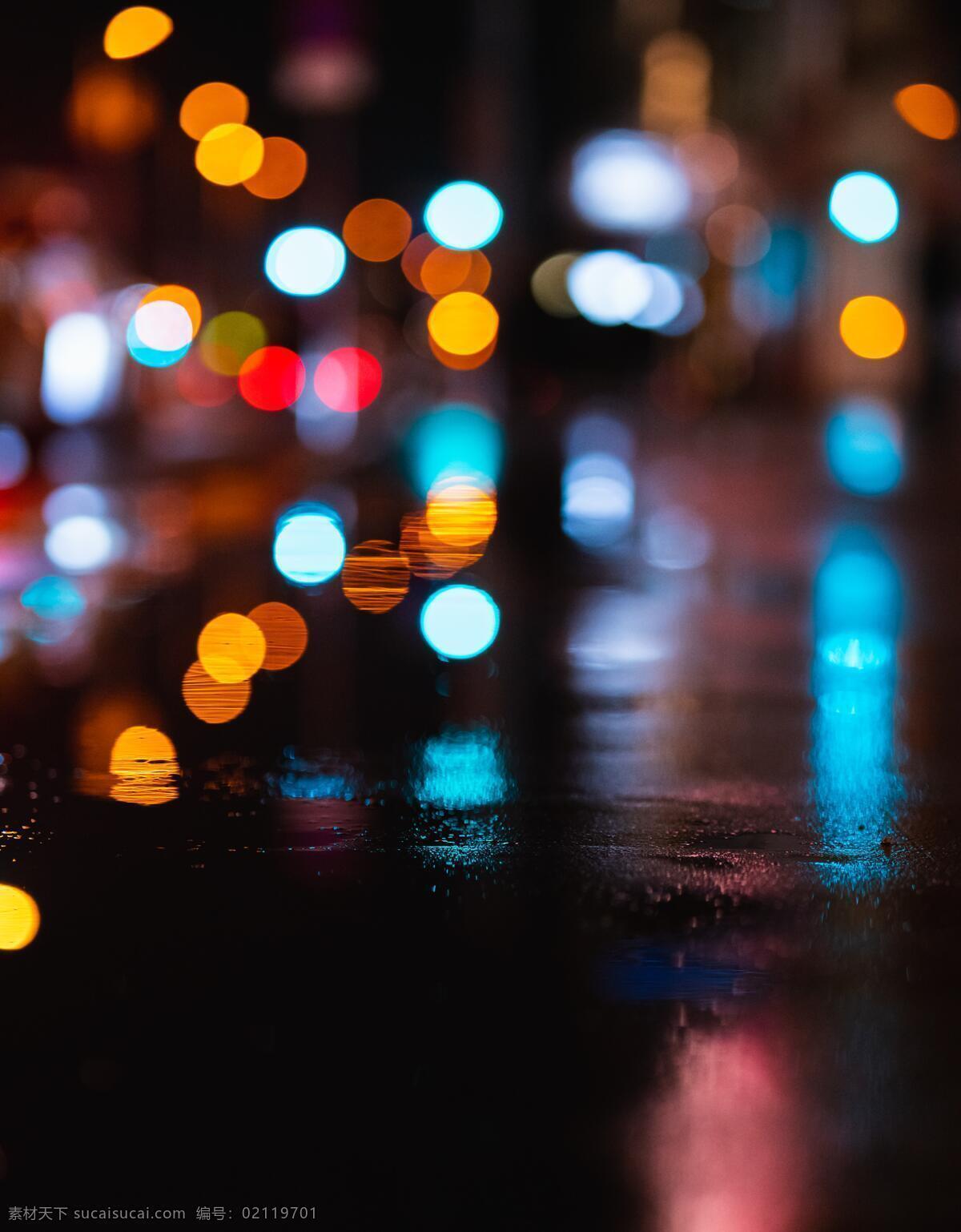 霓虹灯 街道 街道的霓虹 夜景 街道夜景 生活百科 生活素材